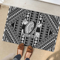 Fiji Custom Rugby National Heritage Rubber Doormat Black Traditional Masi Inspired LT9 - Polynesian Pride