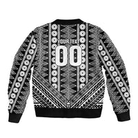 Fiji Custom Rugby National Heritage Sleeve Zip Bomber Jacket Black Traditional Masi Inspired LT9 - Polynesian Pride