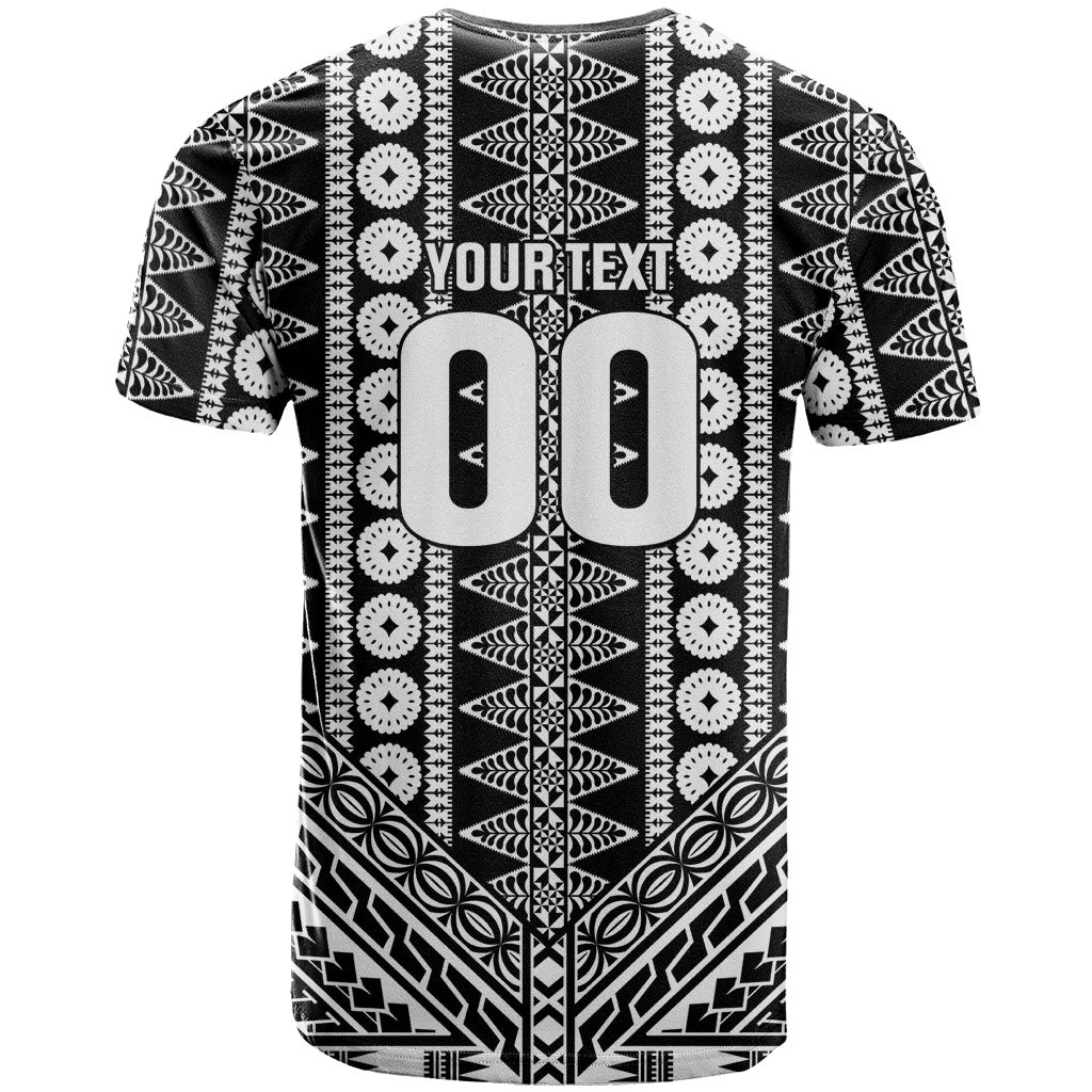 Fiji Custom Rugby National Heritage T Shirt Black Traditional Masi Inspired LT9 - Polynesian Pride
