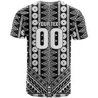 Fiji Custom Rugby National Heritage T Shirt Black Traditional Masi Inspired LT9 - Polynesian Pride