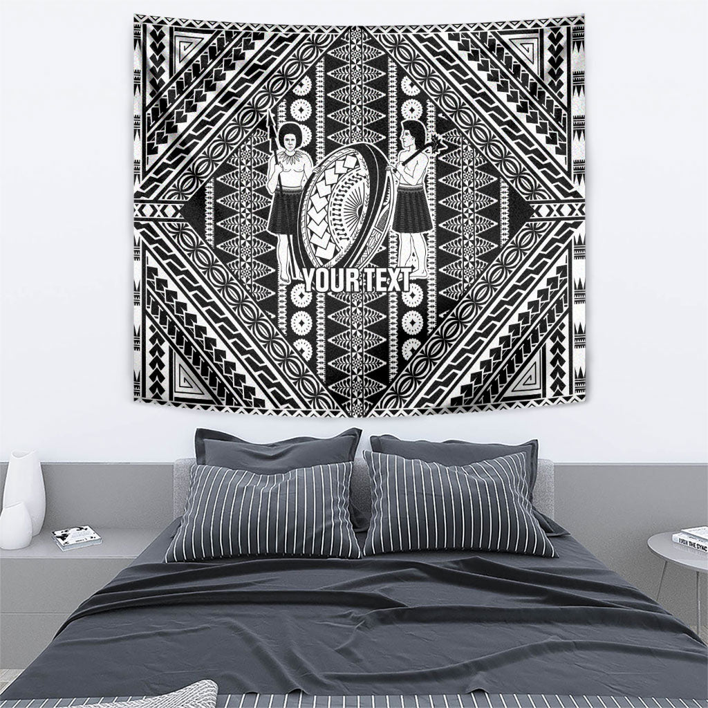 Fiji Custom Rugby National Heritage Tapestry Black Traditional Masi Inspired LT9 - Polynesian Pride