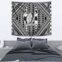 Fiji Custom Rugby National Heritage Tapestry Black Traditional Masi Inspired LT9 - Polynesian Pride