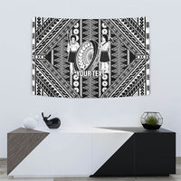 Fiji Custom Rugby National Heritage Tapestry Black Traditional Masi Inspired LT9 - Polynesian Pride