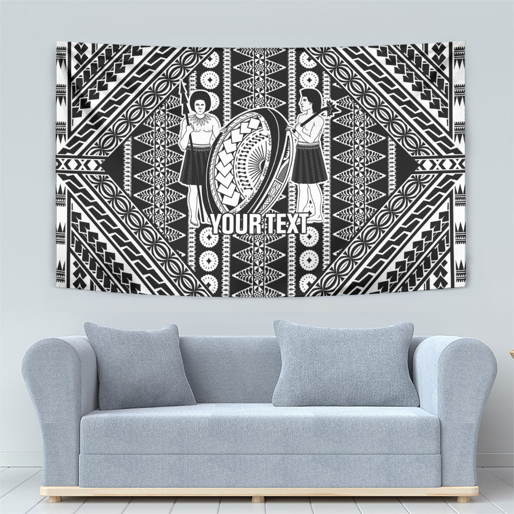 Fiji Custom Rugby National Heritage Tapestry Black Traditional Masi Inspired LT9 - Polynesian Pride