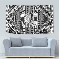 Fiji Custom Rugby National Heritage Tapestry Black Traditional Masi Inspired LT9 - Polynesian Pride