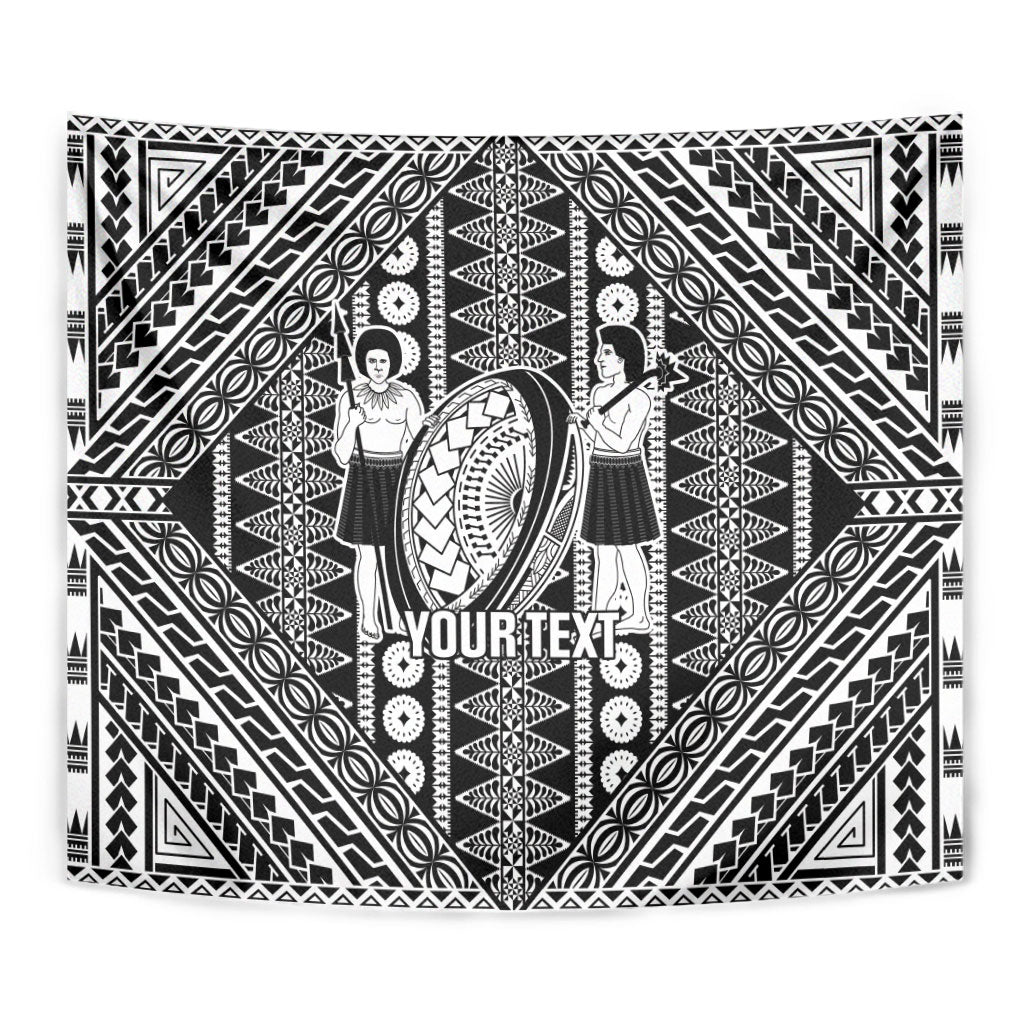 Fiji Custom Rugby National Heritage Tapestry Black Traditional Masi Inspired LT9 - Polynesian Pride