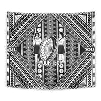 Fiji Custom Rugby National Heritage Tapestry Black Traditional Masi Inspired LT9 - Polynesian Pride