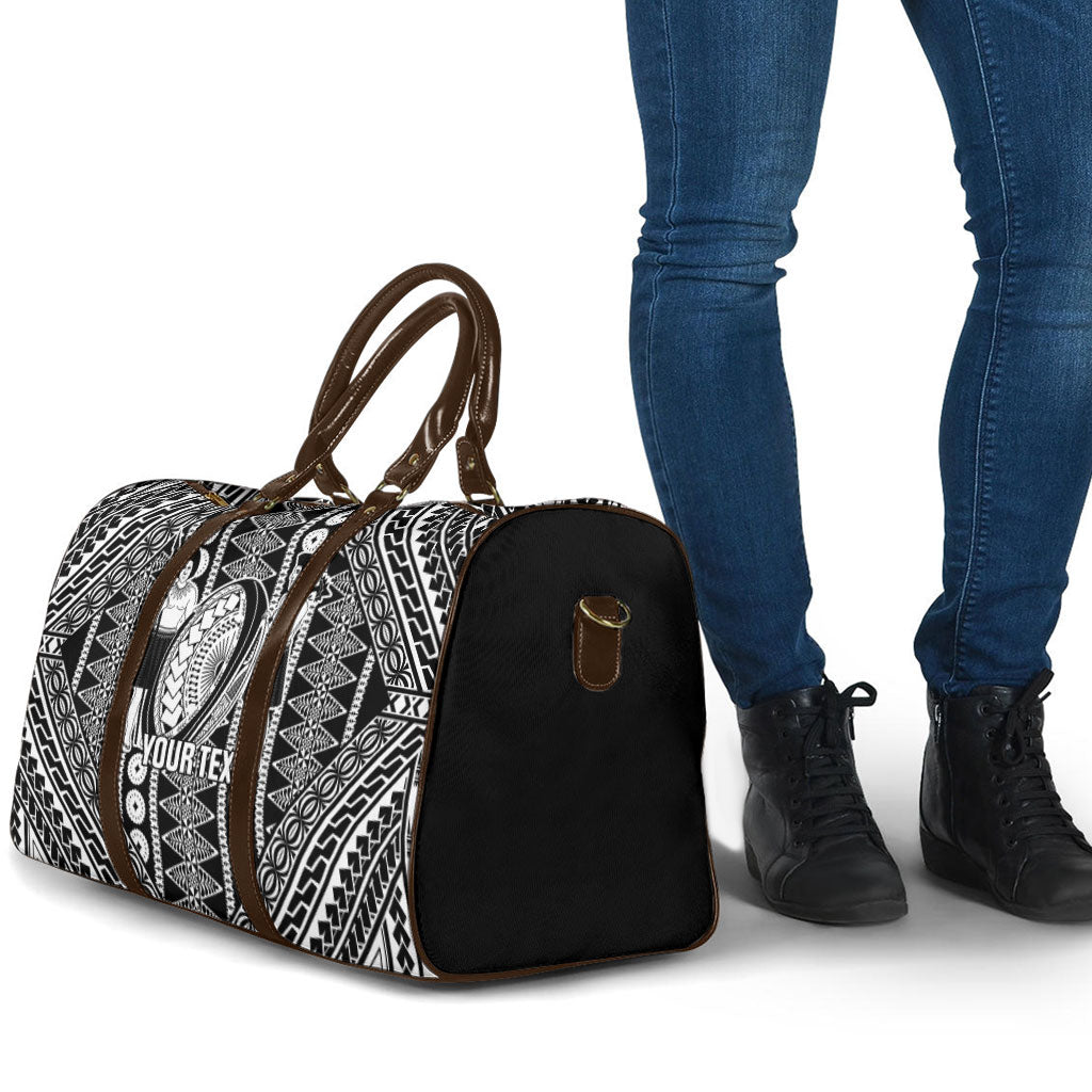 Fiji Custom Rugby National Heritage Travel Bag Black Traditional Masi Inspired LT9 - Polynesian Pride