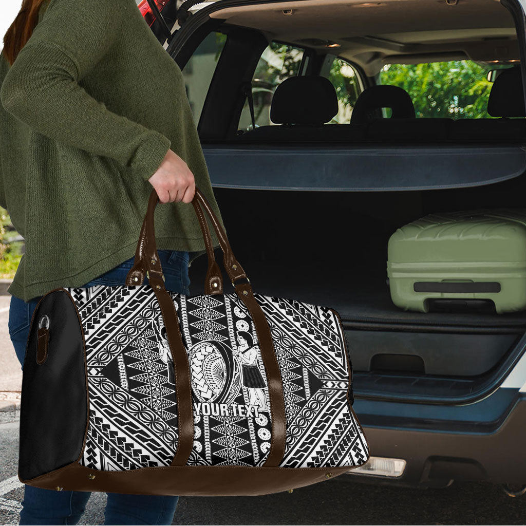 Fiji Custom Rugby National Heritage Travel Bag Black Traditional Masi Inspired LT9 - Polynesian Pride