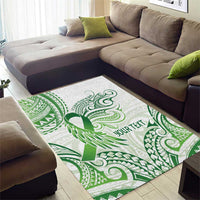 Its Okay Green Ribbon Personalised Area Rug Polynesian Depression Awareness LT9 - Polynesian Pride