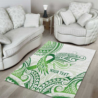 Its Okay Green Ribbon Personalised Area Rug Polynesian Depression Awareness LT9 - Polynesian Pride
