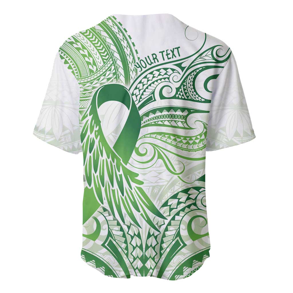 Its Okay Green Ribbon Personalised Baseball Jersey Polynesian Depression Awareness LT9 - Polynesian Pride
