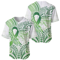 Its Okay Green Ribbon Personalised Baseball Jersey Polynesian Depression Awareness LT9 - Polynesian Pride