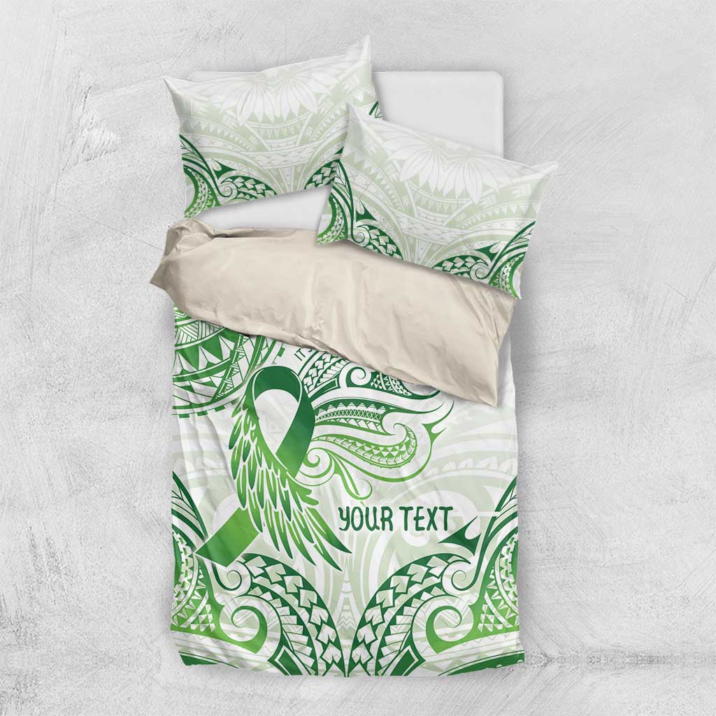 Its Okay Green Ribbon Personalised Bedding Set Polynesian Depression Awareness LT9 US Twin 172cm x 218cm Green - Polynesian Pride