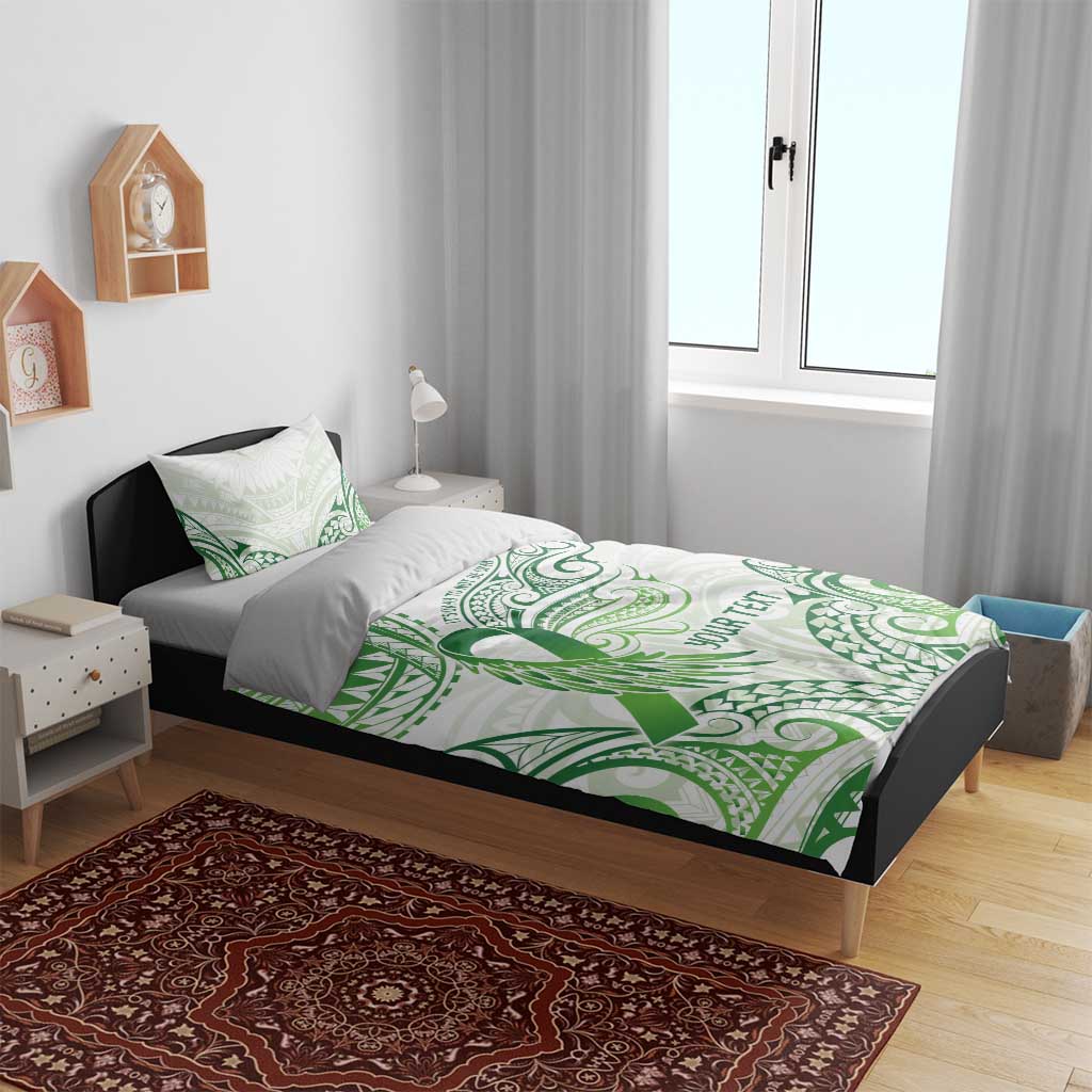 Its Okay Green Ribbon Personalised Bedding Set Polynesian Depression Awareness LT9 - Polynesian Pride