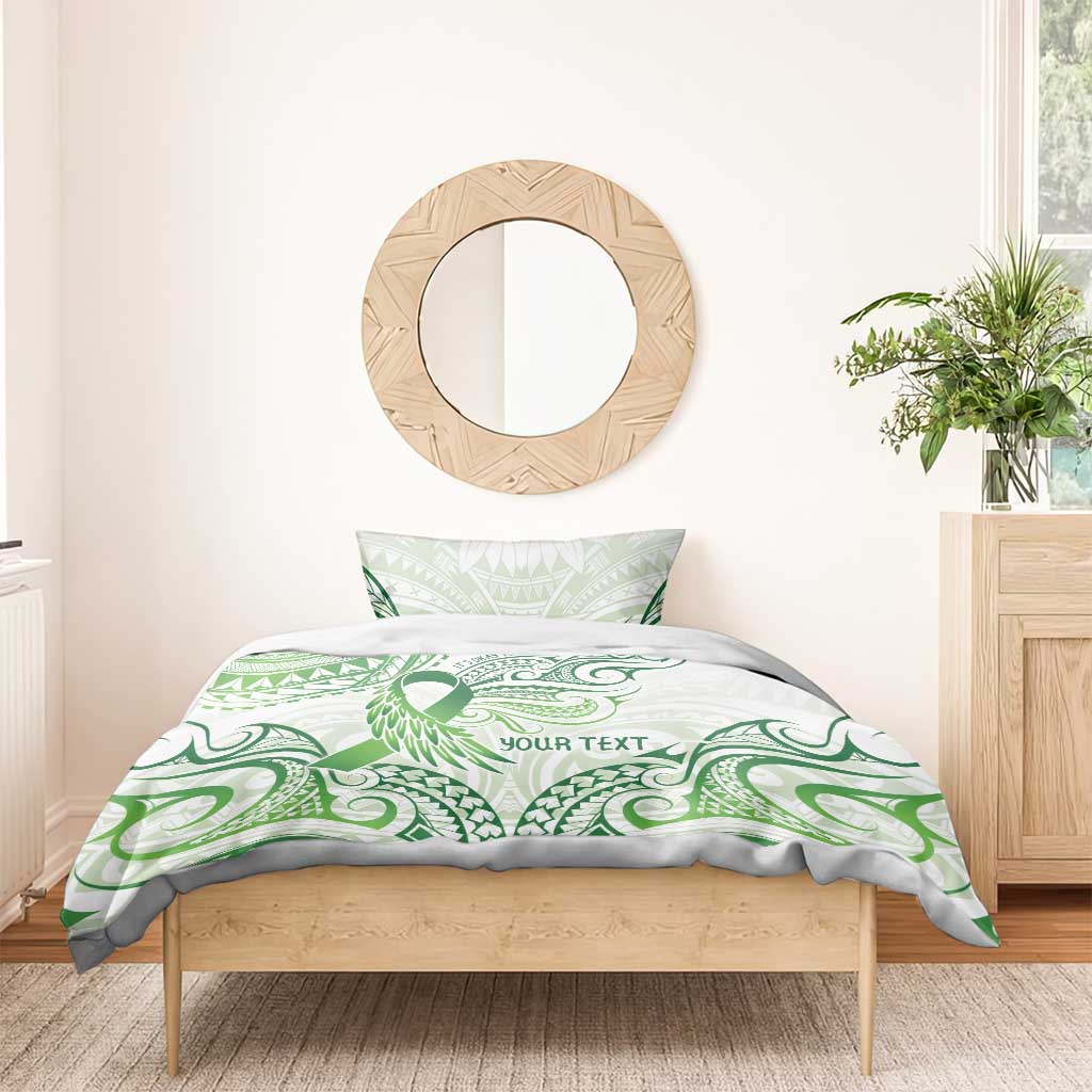 Its Okay Green Ribbon Personalised Bedding Set Polynesian Depression Awareness LT9 - Polynesian Pride