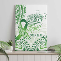 Its Okay Green Ribbon Personalised Canvas Wall Art Polynesian Depression Awareness LT9 - Polynesian Pride