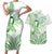 Its Okay Green Ribbon Personalised Couples Matching Short Sleeve Bodycon Dress and Hawaiian Shirt Polynesian Depression Awareness