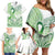 Its Okay Green Ribbon Personalised Family Matching Off Shoulder Short Dress and Hawaiian Shirt Polynesian Depression Awareness