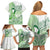 Its Okay Green Ribbon Personalised Family Matching Off Shoulder Short Dress and Hawaiian Shirt Polynesian Depression Awareness