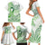 Its Okay Green Ribbon Personalised Family Matching Short Sleeve Bodycon Dress and Hawaiian Shirt Polynesian Depression Awareness