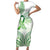 Its Okay Green Ribbon Personalised Family Matching Short Sleeve Bodycon Dress and Hawaiian Shirt Polynesian Depression Awareness