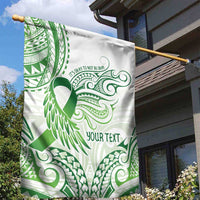 Its Okay Green Ribbon Personalised Garden Flag Polynesian Depression Awareness LT9 - Polynesian Pride