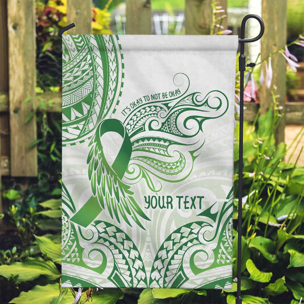 Its Okay Green Ribbon Personalised Garden Flag Polynesian Depression Awareness LT9 Garden Flag Green - Polynesian Pride
