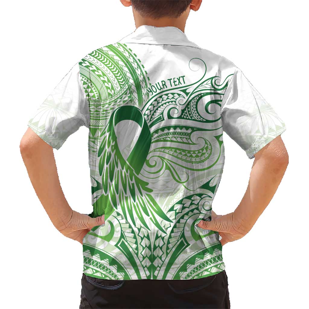 Its Okay Green Ribbon Personalised Kid Hawaiian Shirt Polynesian Depression Awareness LT9 - Polynesian Pride