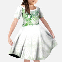 Its Okay Green Ribbon Personalised Kid Short Sleeve Dress Polynesian Depression Awareness LT9 KID Green - Polynesian Pride