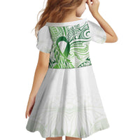 Its Okay Green Ribbon Personalised Kid Short Sleeve Dress Polynesian Depression Awareness LT9 - Polynesian Pride