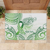 Its Okay Green Ribbon Personalised Rubber Doormat Polynesian Depression Awareness LT9 Green - Polynesian Pride