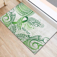Its Okay Green Ribbon Personalised Rubber Doormat Polynesian Depression Awareness LT9 - Polynesian Pride