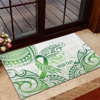 Its Okay Green Ribbon Personalised Rubber Doormat Polynesian Depression Awareness LT9 - Polynesian Pride