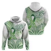 Its Okay Green Ribbon Personalised Zip Hoodie Polynesian Depression Awareness LT9 - Polynesian Pride