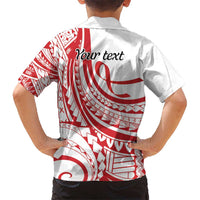 Know Your Status Red Ribbon Personalised Kid Hawaiian Shirt Polynesian AIDS Awareness LT9 - Polynesian Pride