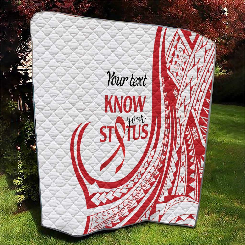 Know Your Status Red Ribbon Personalised Quilt Polynesian AIDS Awareness LT9 - Polynesian Pride