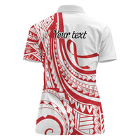 Know Your Status Red Ribbon Personalised Women Polo Shirt Polynesian AIDS Awareness LT9 - Polynesian Pride