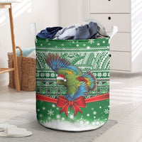 New Zealand Kea Bird Christmas Laundry Basket Maori Inspired Knitted Patterns