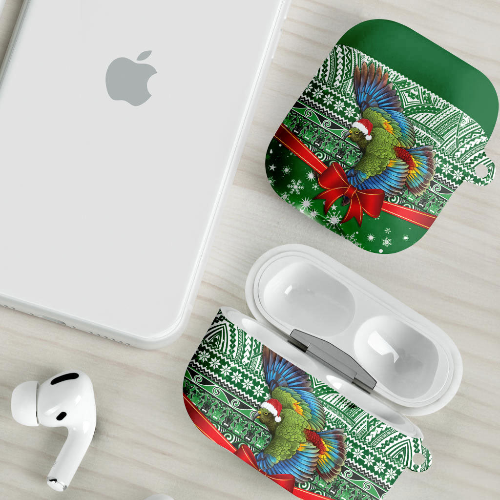 New Zealand Kea Bird Christmas AirPods Case Maori Inspired Knitted Patterns LT9 - Polynesian Pride