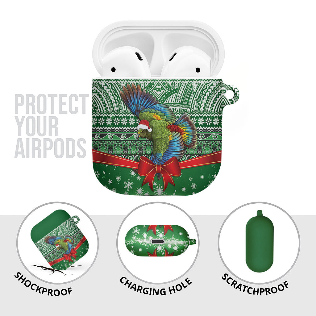 New Zealand Kea Bird Christmas AirPods Case Maori Inspired Knitted Patterns LT9 - Polynesian Pride