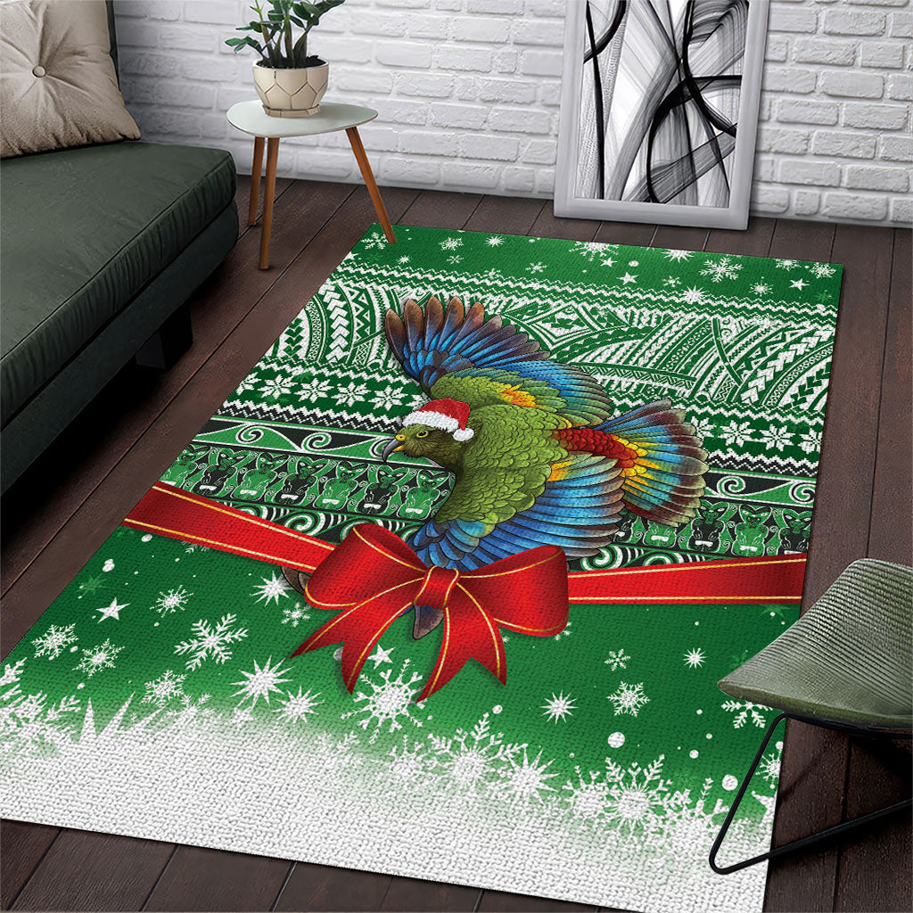 New Zealand Kea Bird Christmas Area Rug Maori Inspired Knitted Patterns