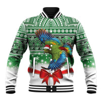 New Zealand Kea Bird Christmas Baseball Jacket Maori Inspired Knitted Patterns