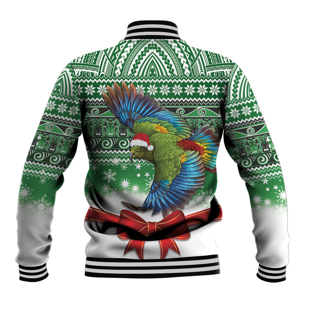 New Zealand Kea Bird Christmas Baseball Jacket Maori Inspired Knitted Patterns