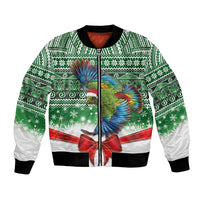 New Zealand Kea Bird Christmas Bomber Jacket Maori Inspired Knitted Patterns