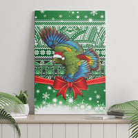 New Zealand Kea Bird Christmas Canvas Wall Art Maori Inspired Knitted Patterns