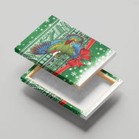 New Zealand Kea Bird Christmas Canvas Wall Art Maori Inspired Knitted Patterns