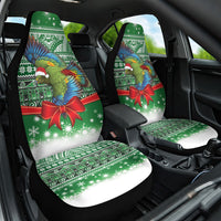 New Zealand Kea Bird Christmas Car Seat Cover Maori Inspired Knitted Patterns LT9 One Size Green - Polynesian Pride