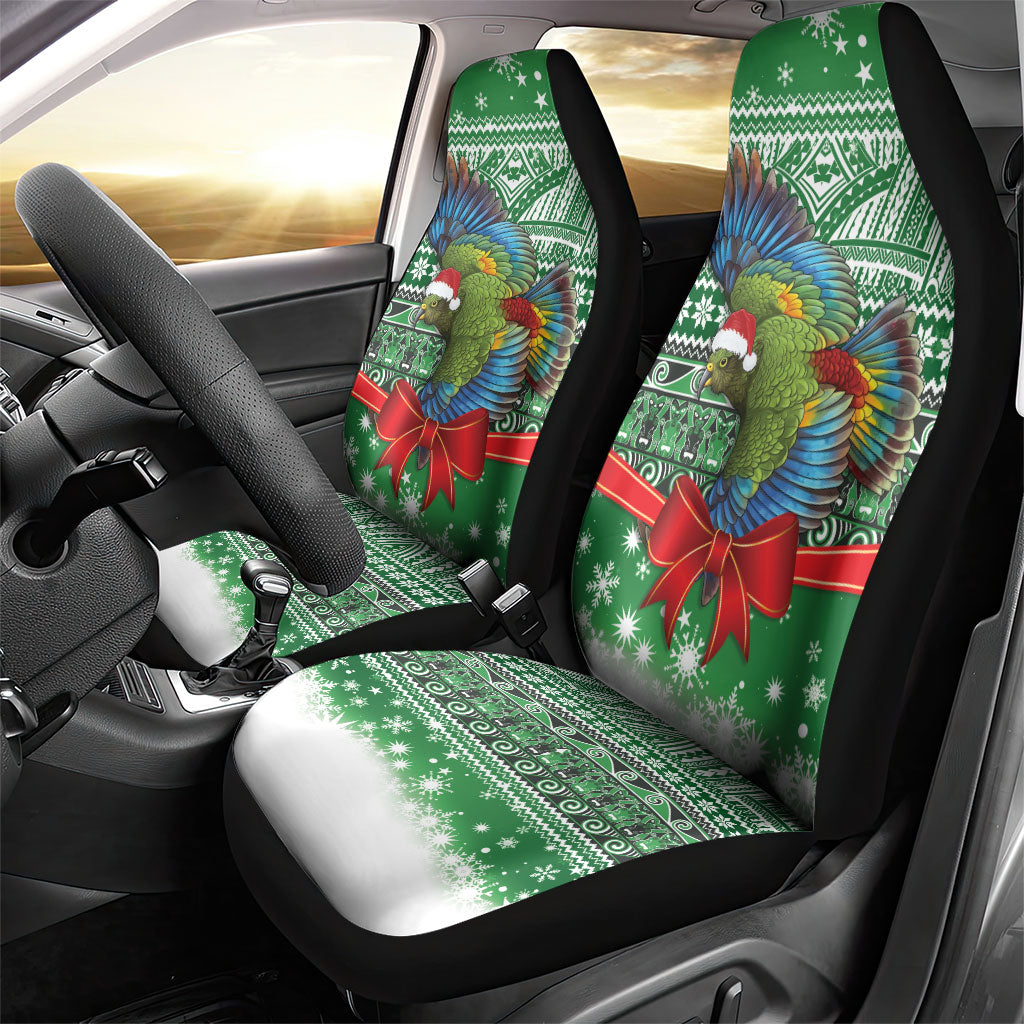 New Zealand Kea Bird Christmas Car Seat Cover Maori Inspired Knitted Patterns LT9 - Polynesian Pride