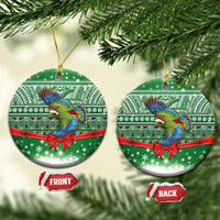New Zealand Kea Bird Christmas Ceramic Ornament Maori Inspired Knitted Patterns